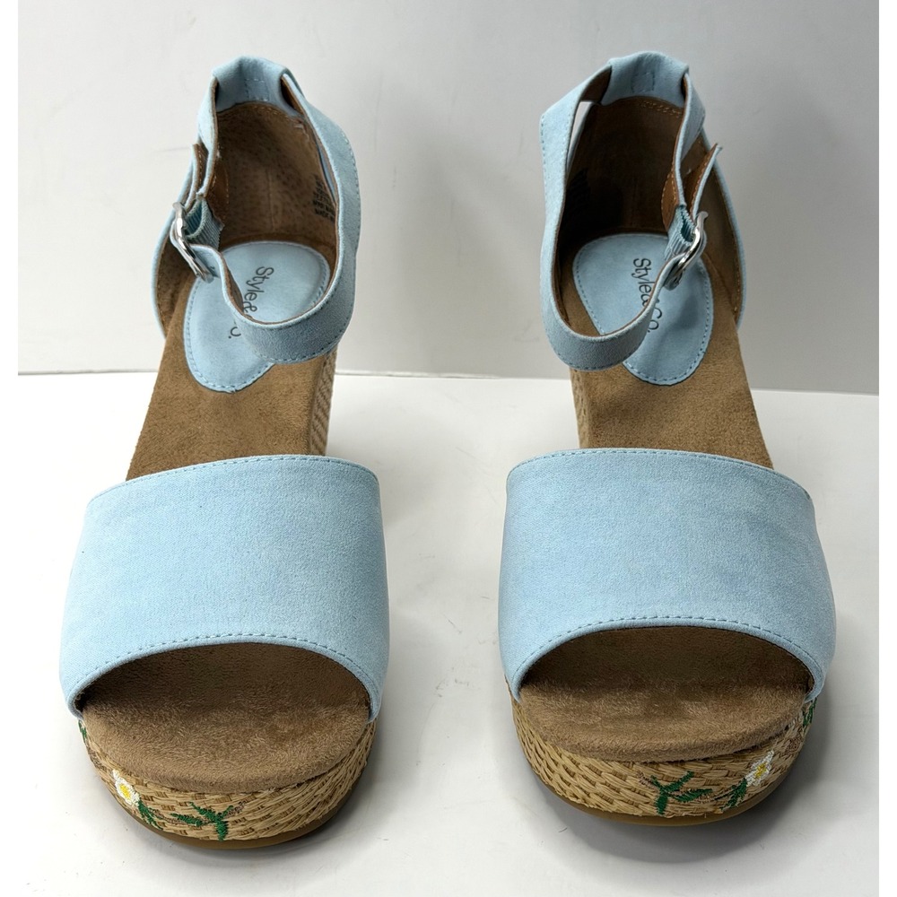 Style & Co Women's Seleeney Wedge Sandals Dream Blue Size 8M NWT/BOX